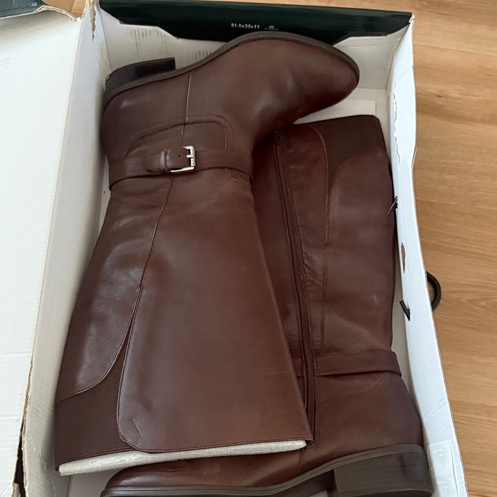 Ralph Lauren Dark Green Shoe Box with Red Wide Calf Sticker